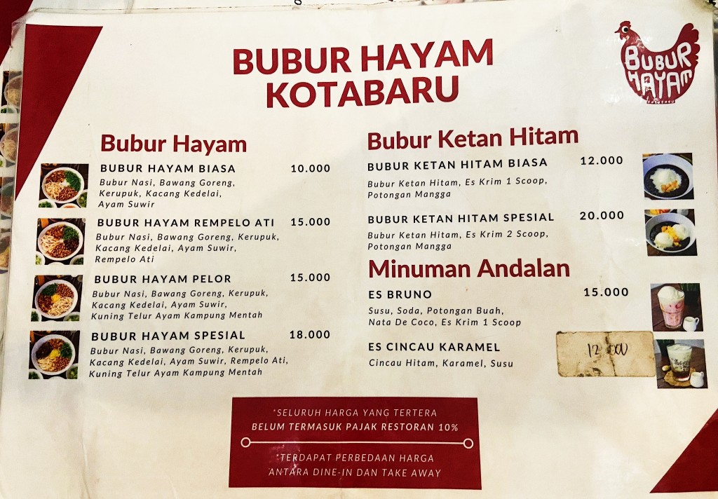 Bubur Kotabaru_Daftar Menu